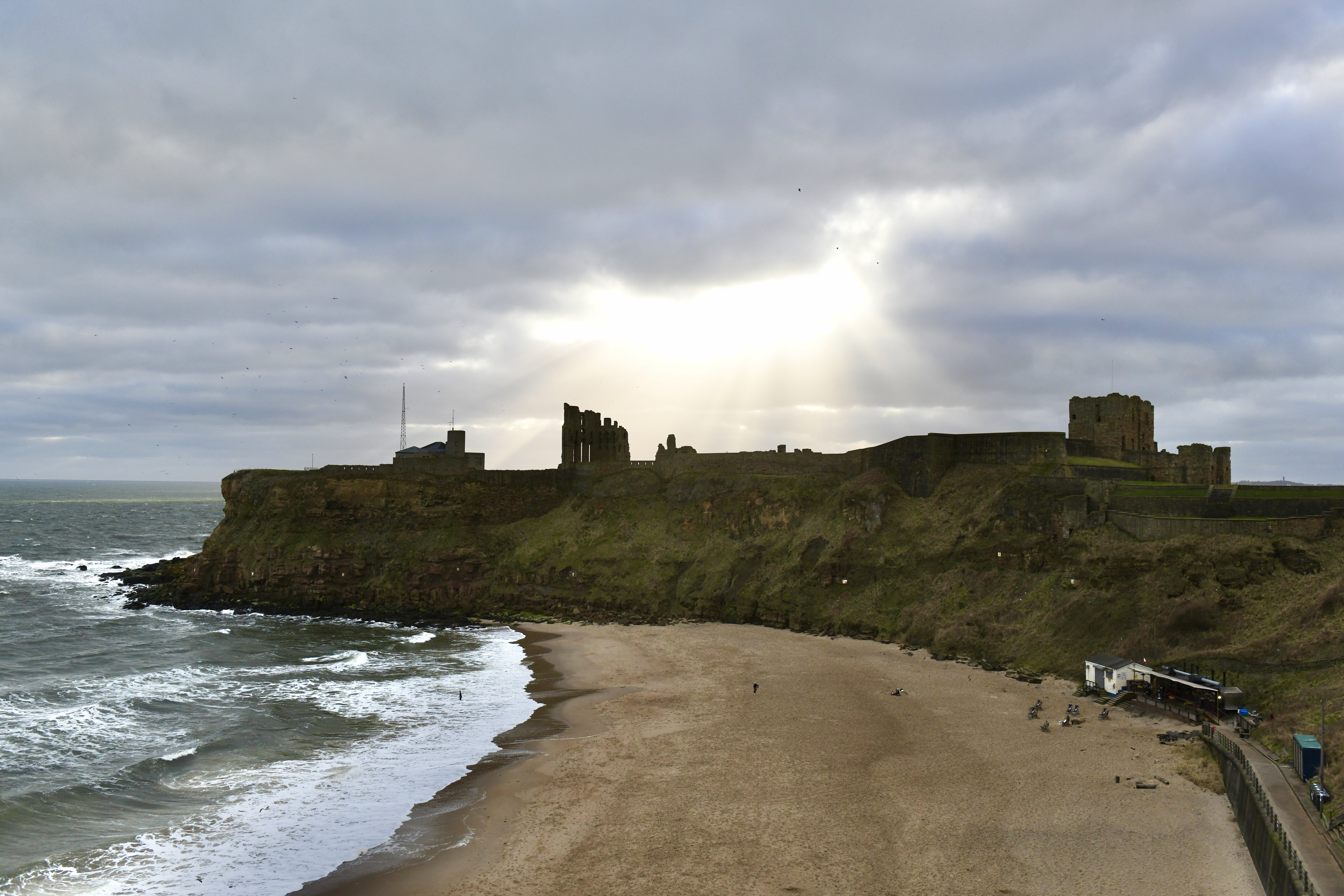 Photograph of ruins on a cliff overlooking the sea in North Tyneside
