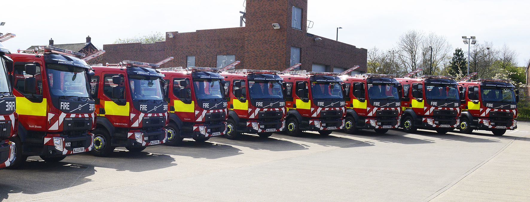 photograph of fire engines