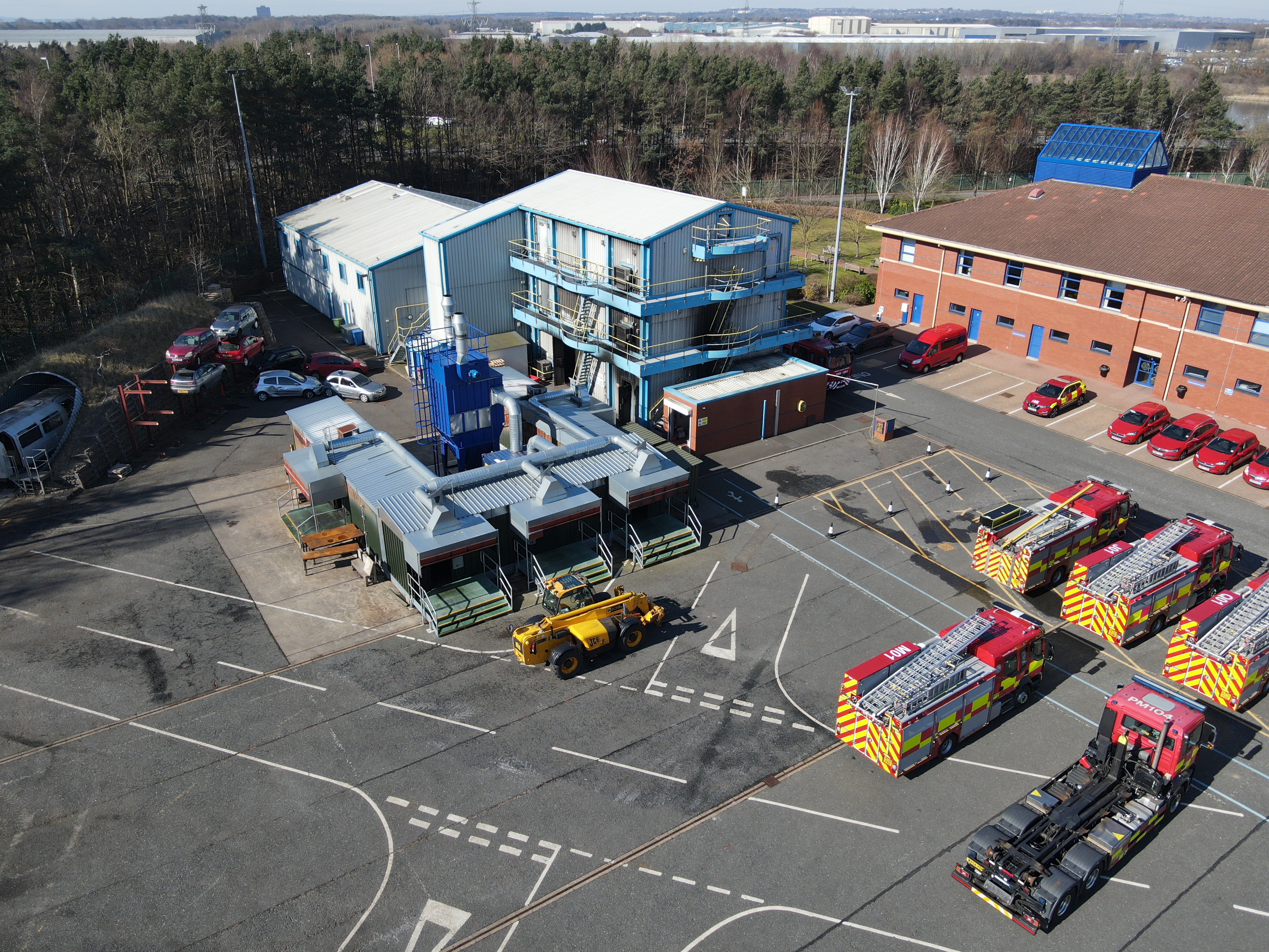 aerial photograph of training facilities at headquarters