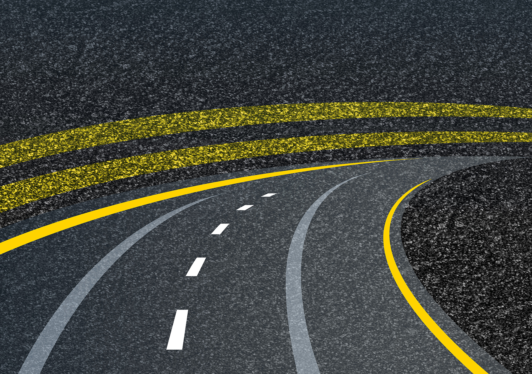Graphic of road markings on a road