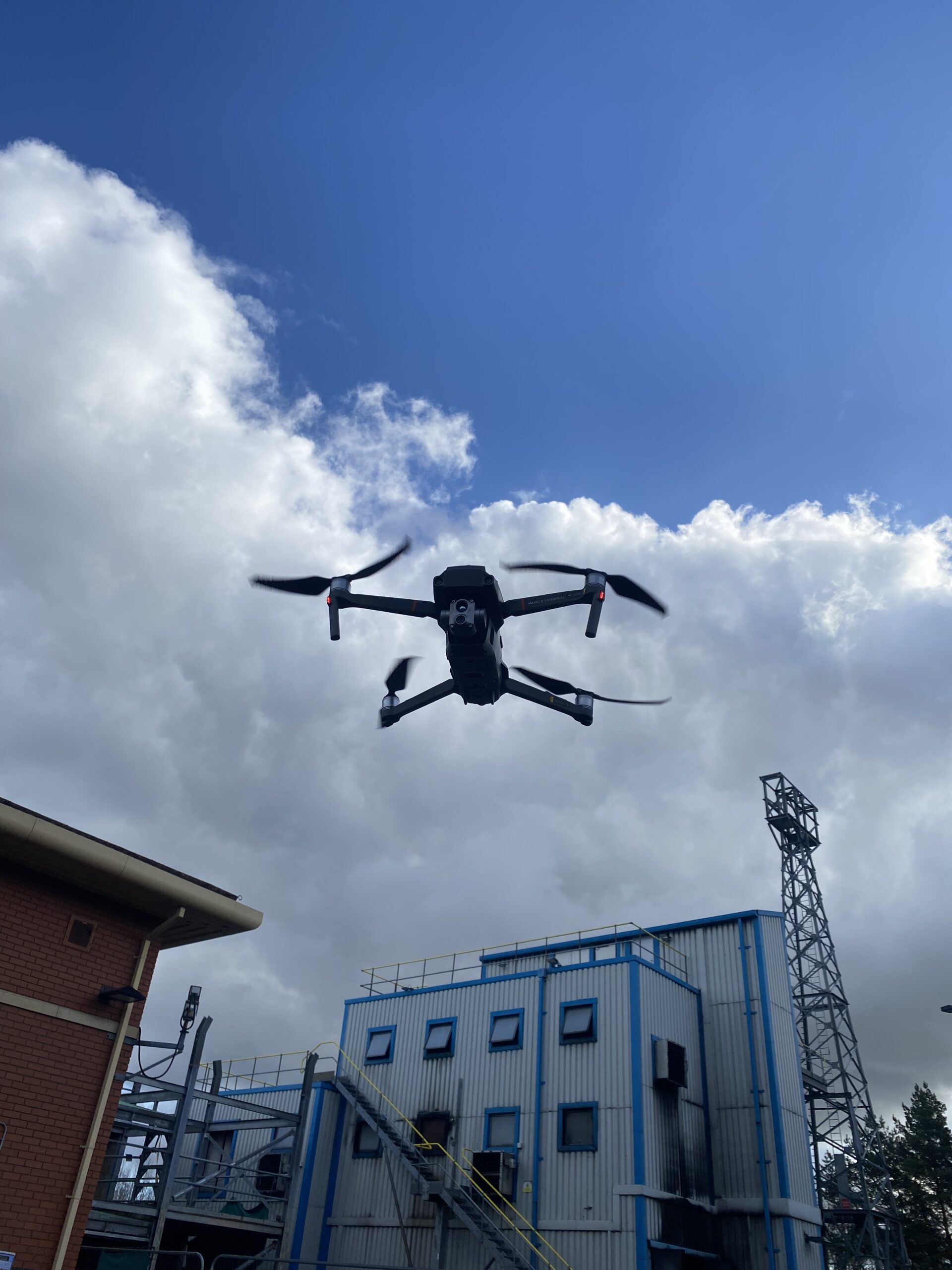 photograph of a drone in the air