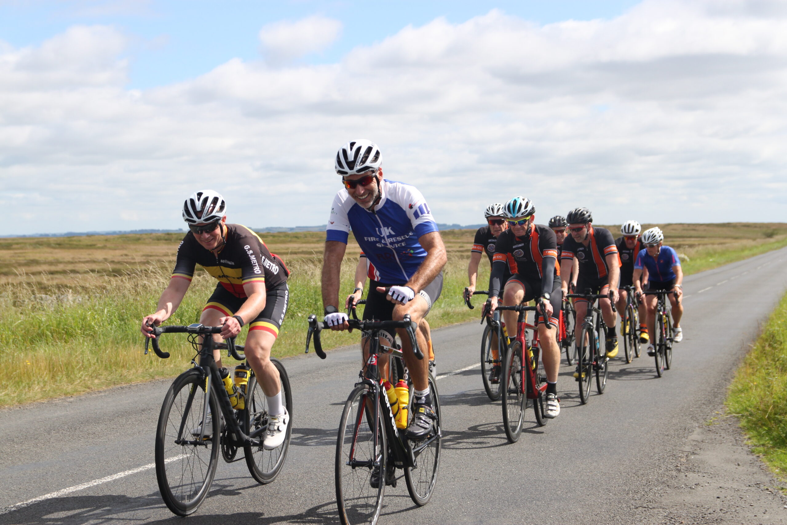 Several cyclists on a road